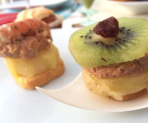 Tartaleta de kiwi y paté ibérico